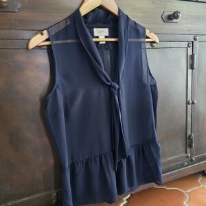 EUC Loft Navy Sleeveless Shell XS